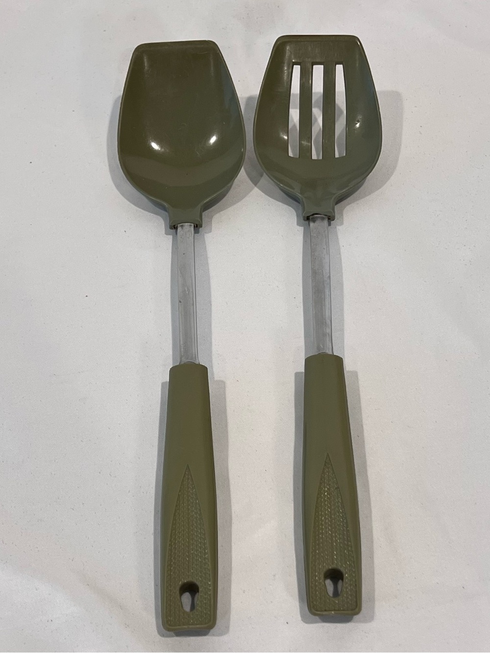 Vintage Avocado Green Kitchen Utensil Set 2pc Retro MCM